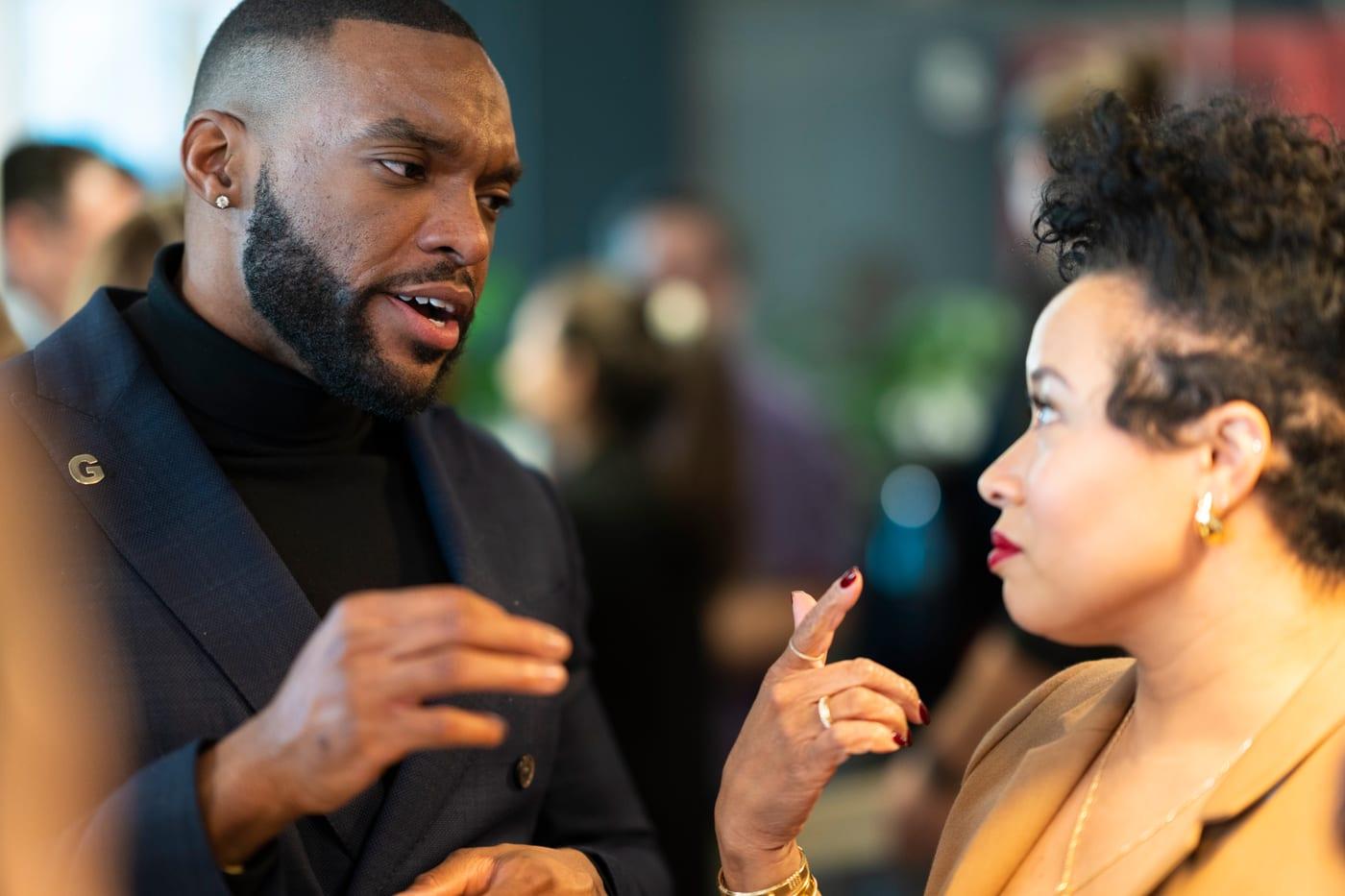Bobby Nweke in conversation at an event